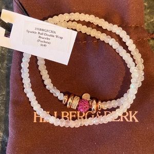 NWT Hillberg & Berk Double Wrap Bracelet. Fuchsia.